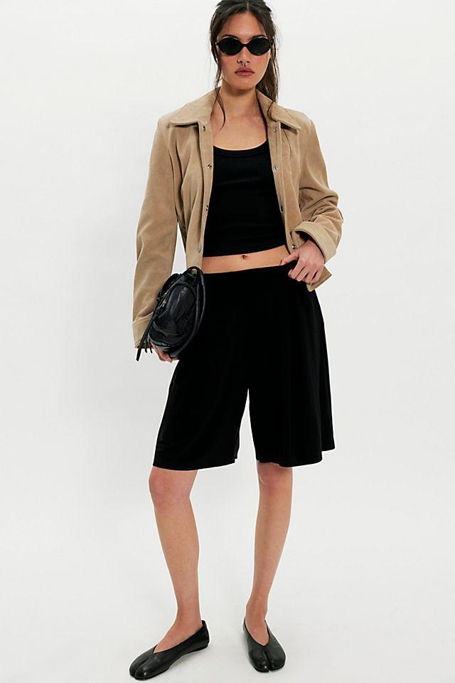 Norma Kamali Menswear Pleated Bermuda Shorts by NORMA KAMALI | FREE PEOPLE
