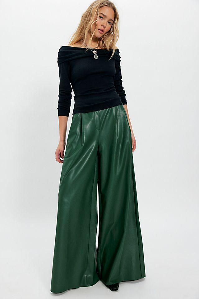 Norma Kamali Menswear Vegan Pleated Pants by NORMA KAMALI | FREE PEOPLE