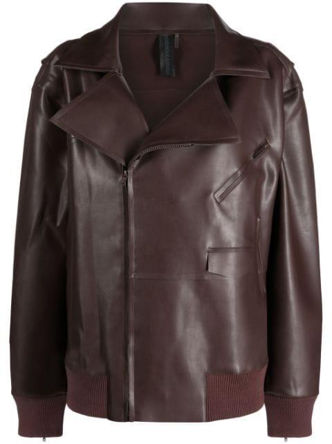 oversized zip-up biker jacket by NORMA KAMALI