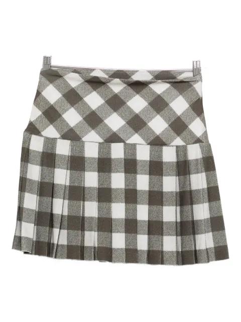 pleated checked skirt by NORMA KAMALI