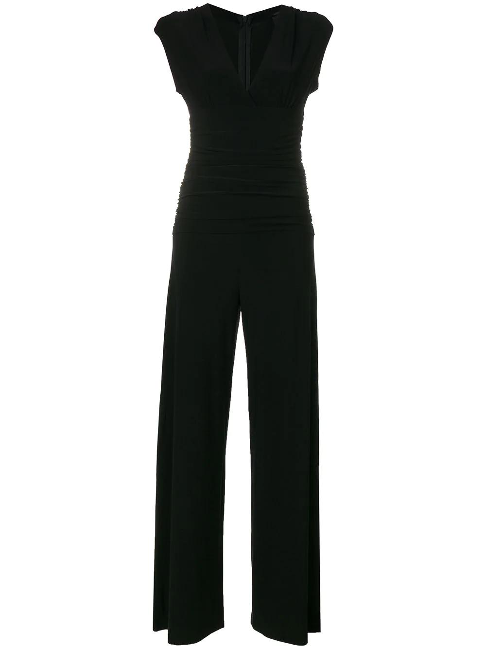 ruched V-neck jumpsuit by NORMA KAMALI