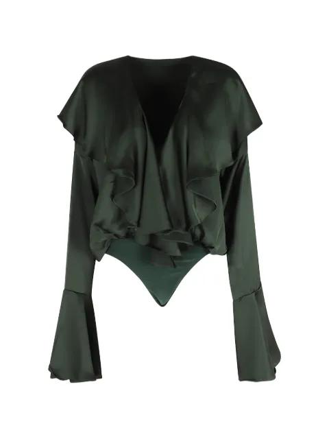 ruffled V-neck top by NORMA KAMALI