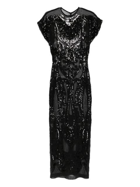 sequin-embellished cap-sleeve midi dress by NORMA KAMALI