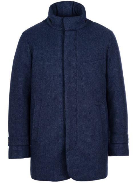 down-lined herringbone coat by NORWEGIAN WOOL