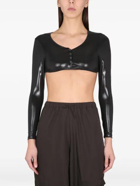 buttoned long-sleeve cropped top by NOT AFTER TEN