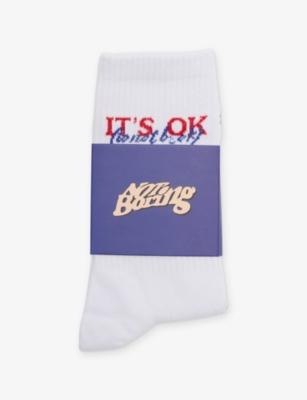 It's OK Ribbed Cotton Socks by NOT BORING