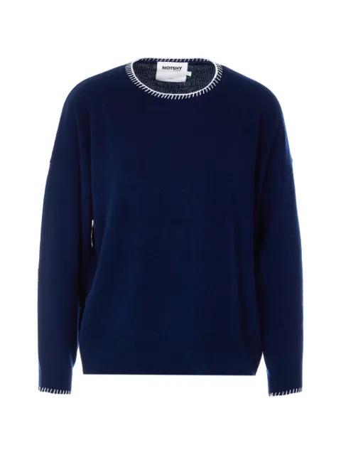 Charlie embroidered crew-neck sweater by NOT SHY