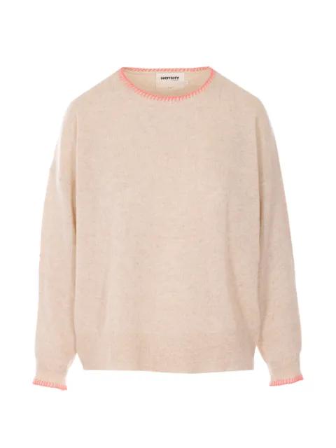 embroidered long-sleeve sweater by NOT SHY