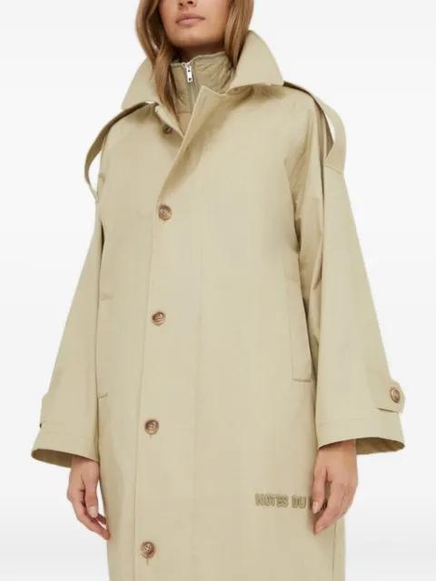 embroidered-logo buttoned coat by NOTES DU NORD