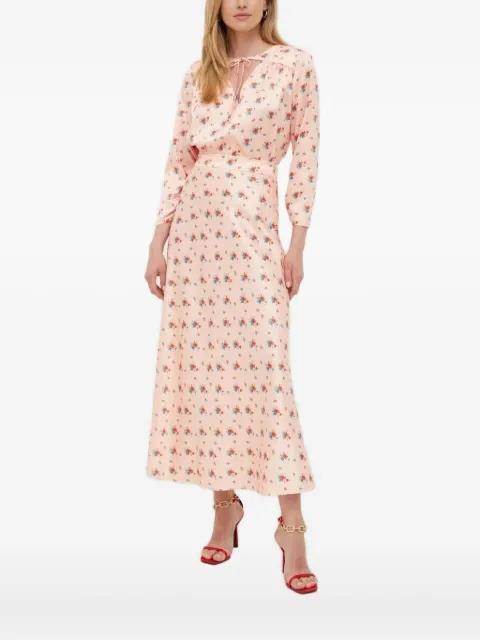 floral-print tie-neck top by NOTES DU NORD