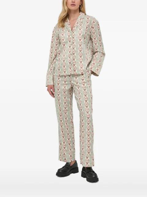 floral-stripe embellished-button shirt by NOTES DU NORD
