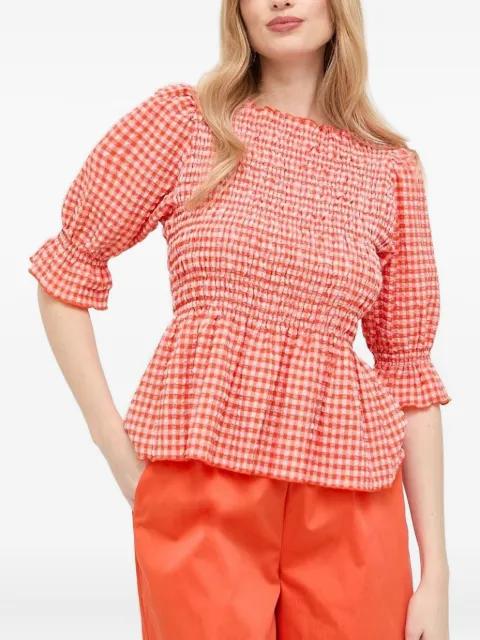 gingham smocked top by NOTES DU NORD