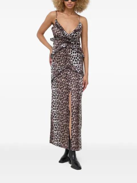 leopard-print ruffled maxi dress by NOTES DU NORD