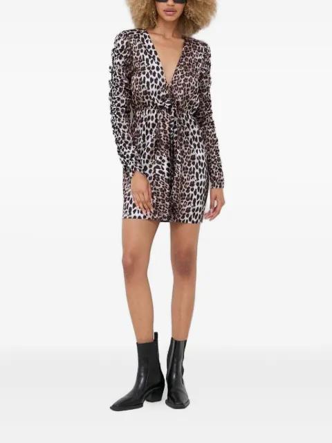 leopard-print tie-front mini dress by NOTES DU NORD