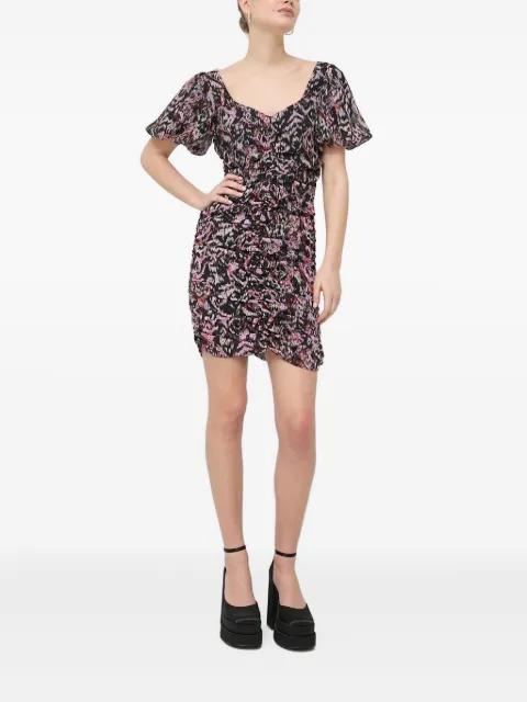 puff-sleeve ruched mini dress by NOTES DU NORD