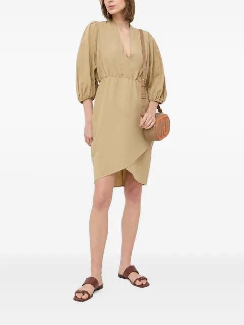 puff-sleeve v-neck dress by NOTES DU NORD