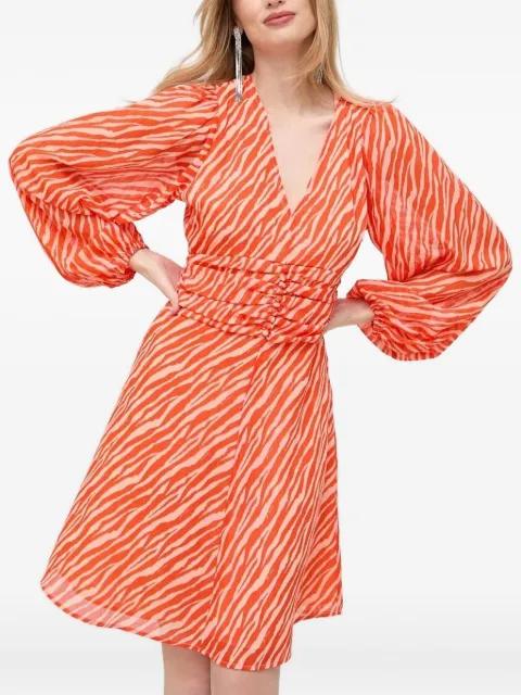 zebra-print button-detailed mini dress by NOTES DU NORD
