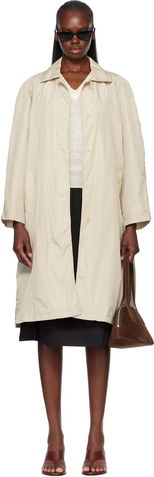 Beige Urban Nylon Trench Coat by NOTHING WRITTEN