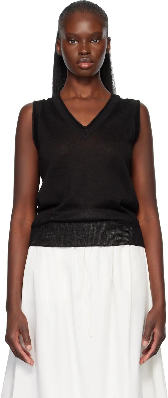 Black Dore Sleeveless Knit Top by NOTHING WRITTEN