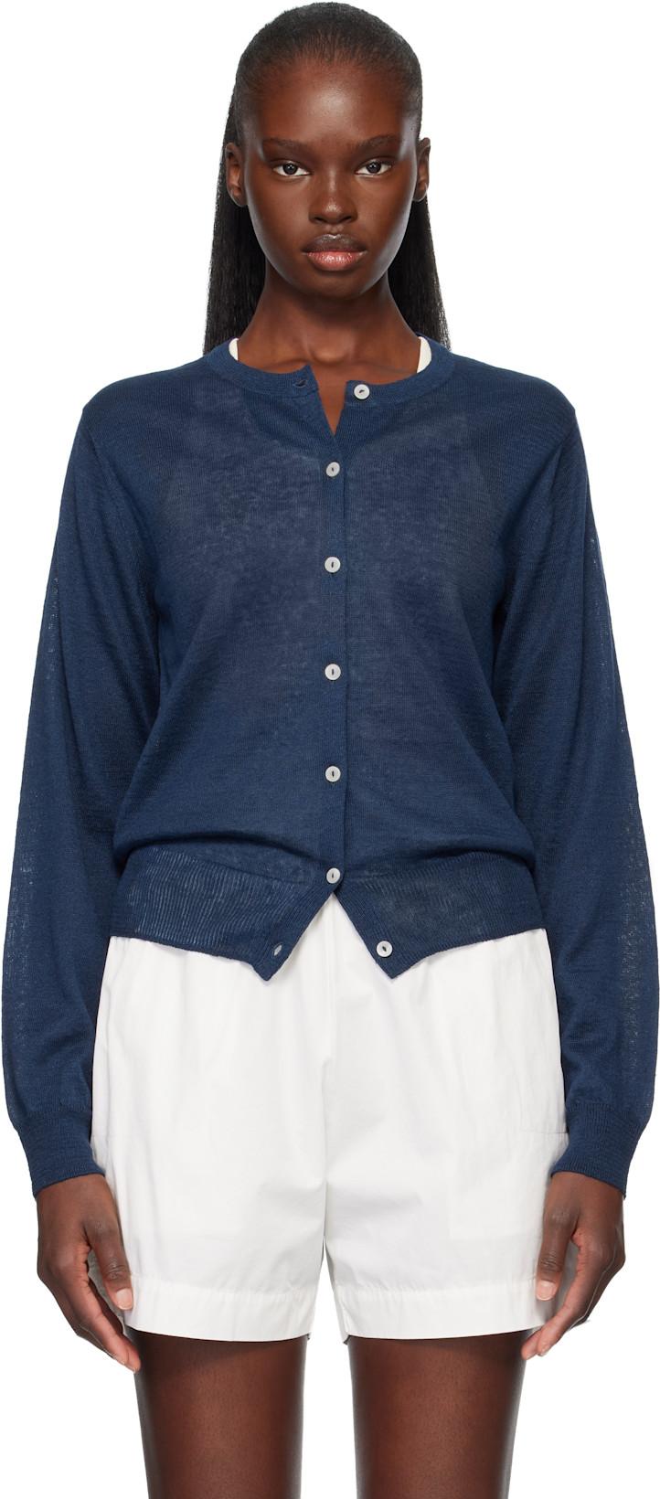 Navy Rola Linen Cardigan by NOTHING WRITTEN
