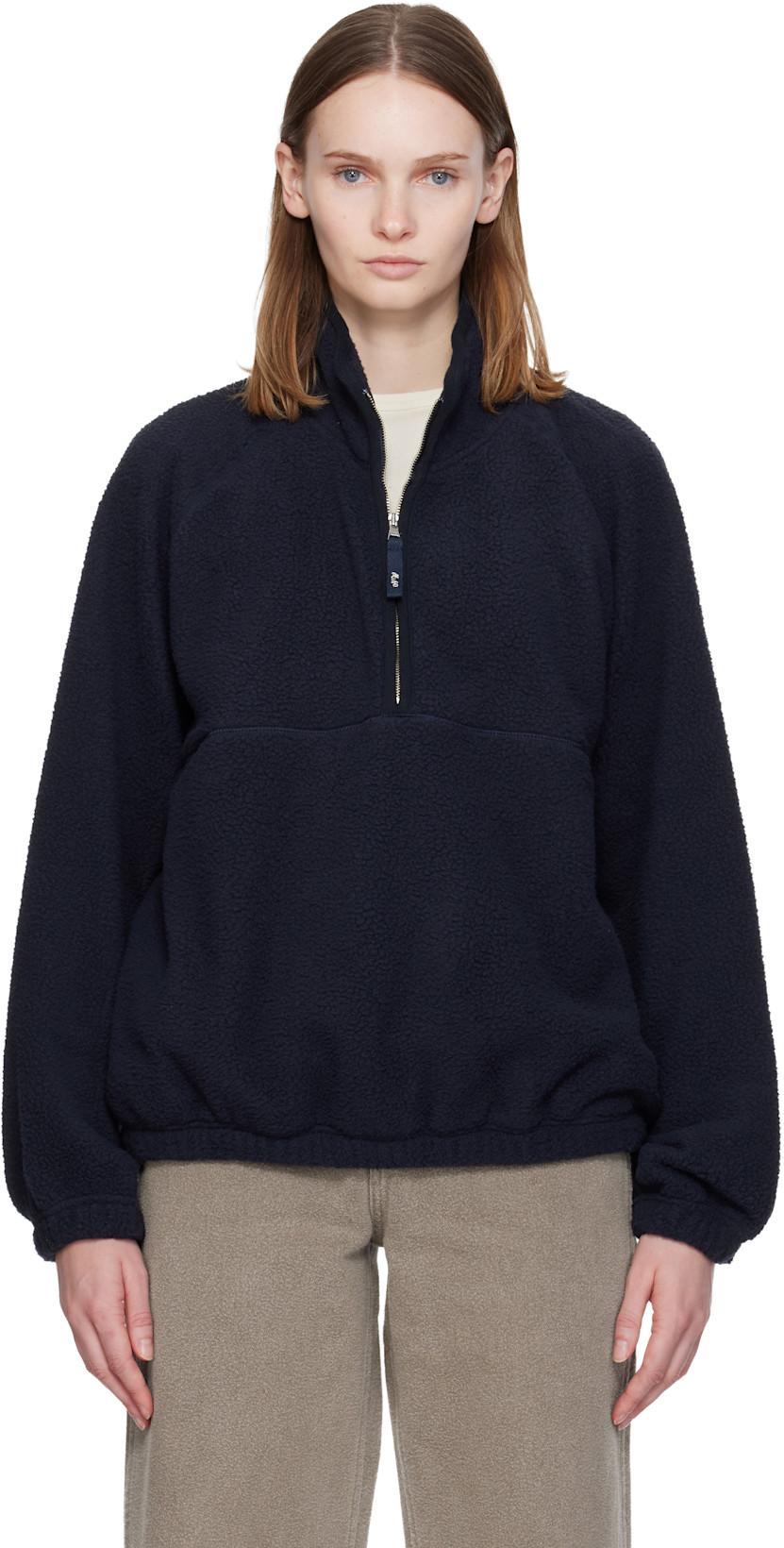 Navy Woolly Fleece Sweater by NOTHING WRITTEN Navy Woolly Fleece Sweater by NOTHING WRITTEN
