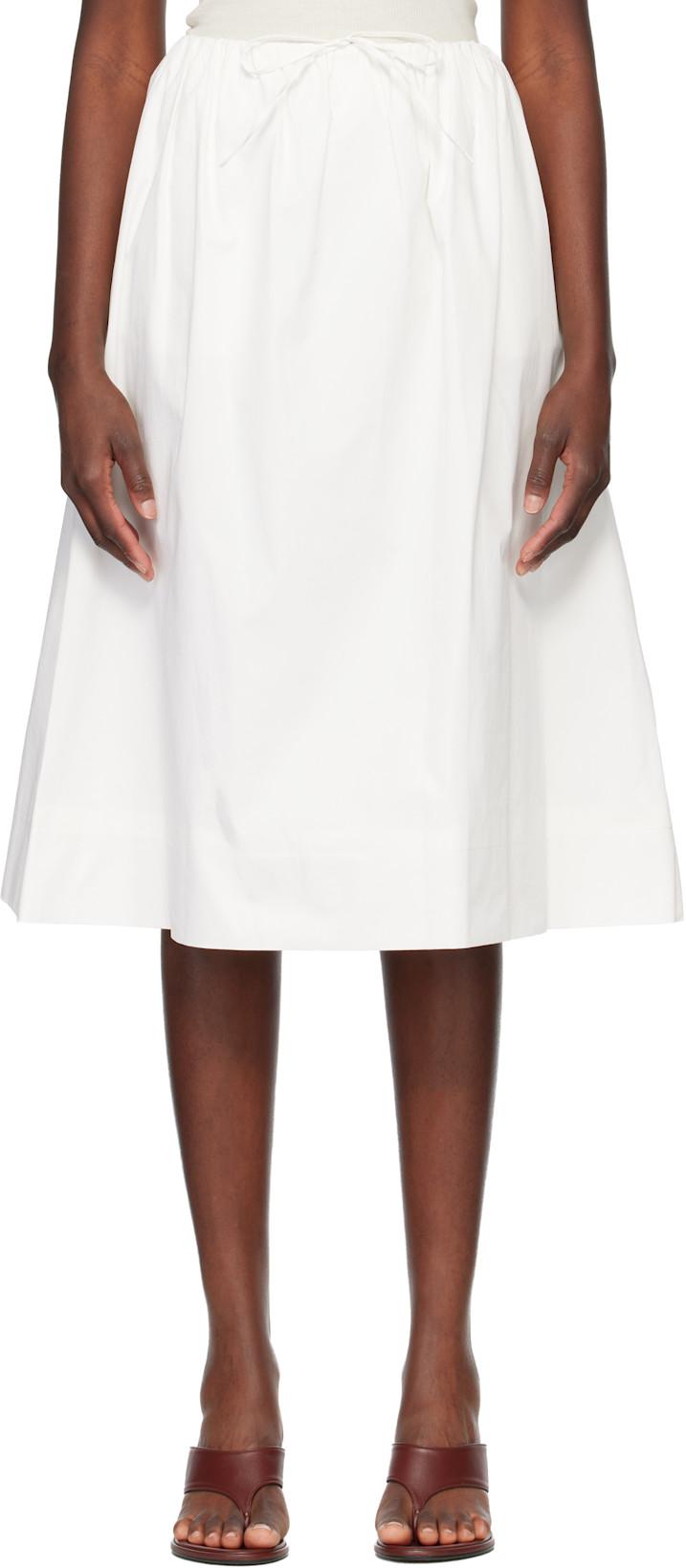 White Leia A-Line Midi Skirt by NOTHING WRITTEN