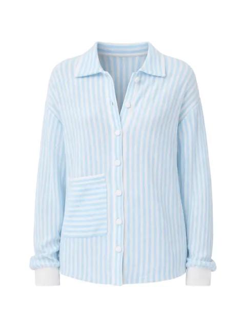 Angelina striped cashmere pocket shirt by NOTSHY