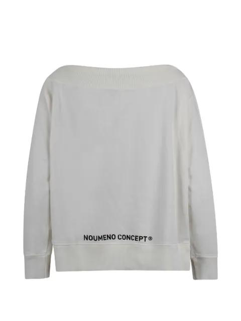 boat-neck tie sweatshirt by NOUMENO CONCETP
