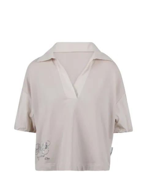 puff-sleeve V-neck T-shirt by NOUMENO CONCETP