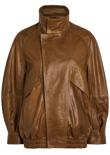 Ariste leather bomber jacket by NOUR HAMMOUR