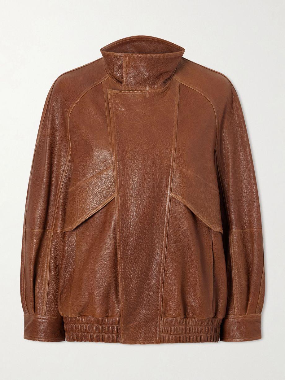 Ariste oversized paneled leather jacket by NOUR HAMMOUR