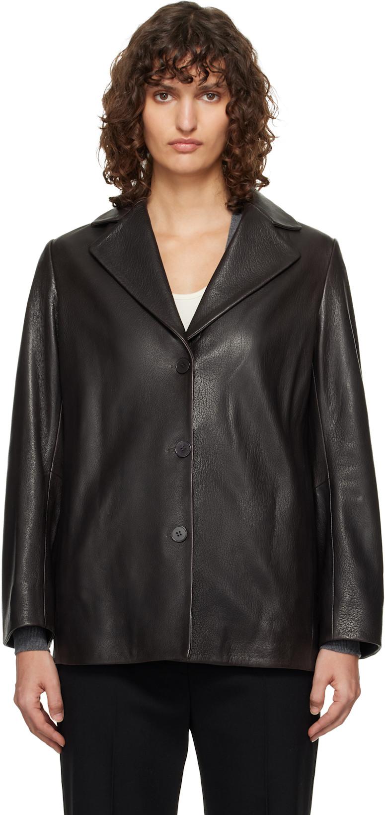 Black Opus Relaxed Leather Blazer by NOUR HAMMOUR