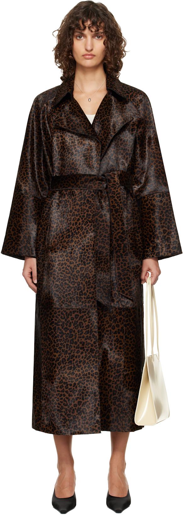 Brown Althea Supple Ponyhair Coat by NOUR HAMMOUR