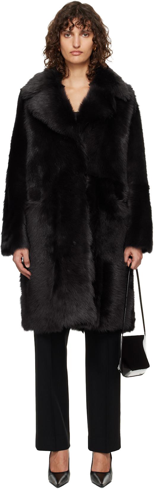 Brown Evita Shearling Coat by NOUR HAMMOUR