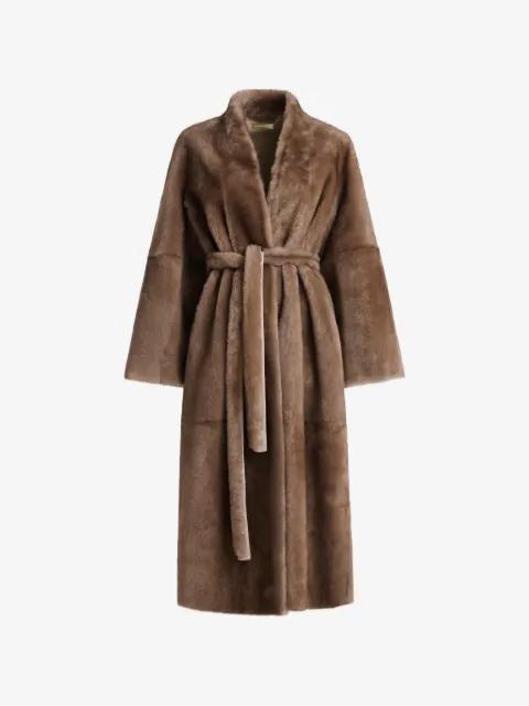 Davos shearling robe coat by NOUR HAMMOUR