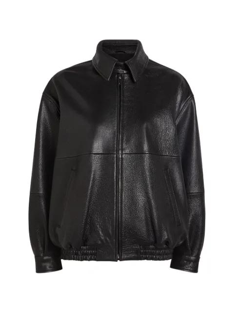 Doran zip-up leather jacket by NOUR HAMMOUR