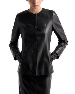 Maud Leather Jacket by NOUR HAMMOUR