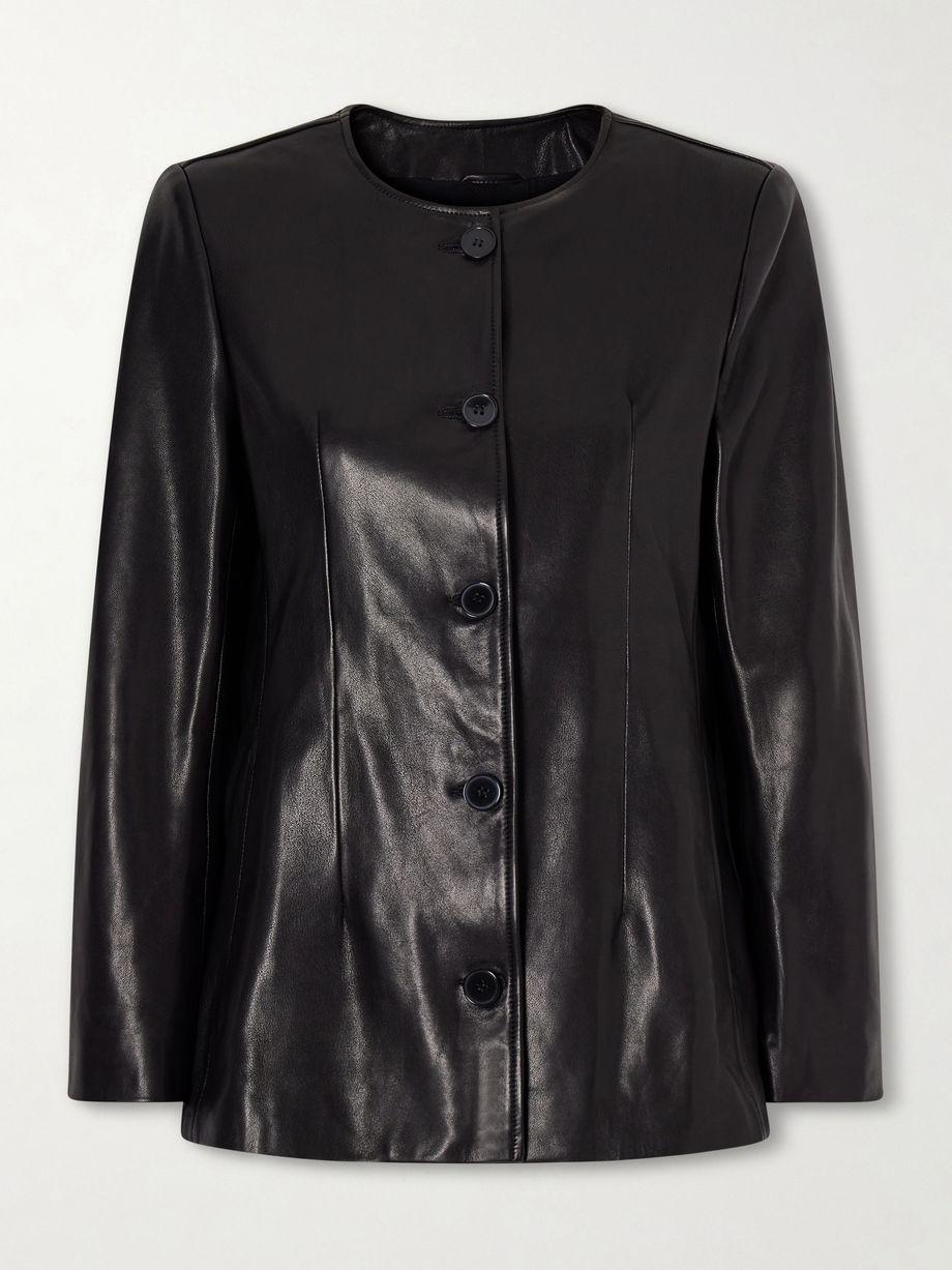 Maud paneled leather jacket by NOUR HAMMOUR
