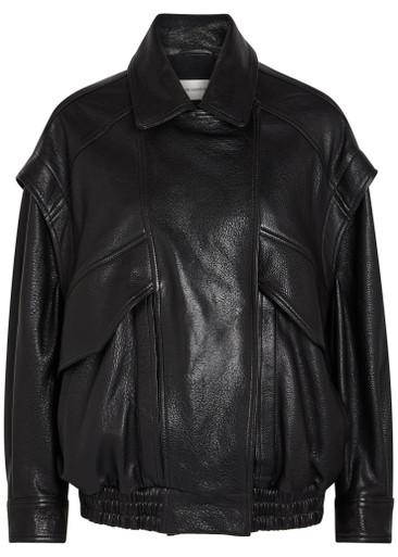 Micah grained leather jacket by NOUR HAMMOUR