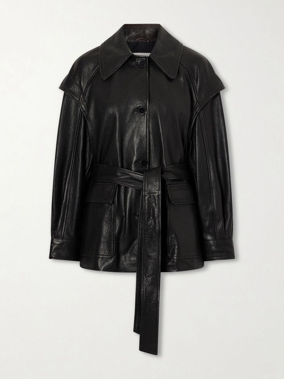 Perrin belted full-grain jacket by NOUR HAMMOUR