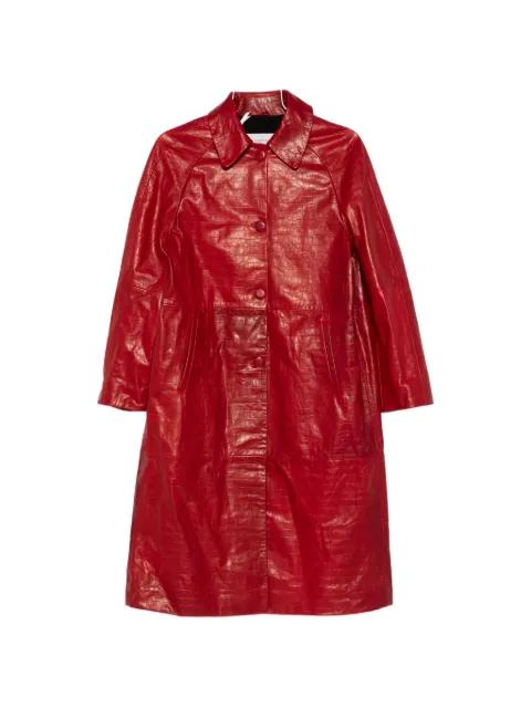 croco-embossed leather coat by NOUR HAMMOUR