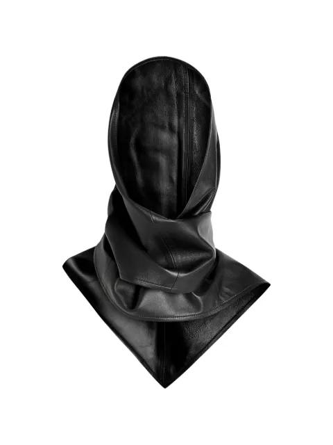 leather balaclava by NOUR HAMMOUR