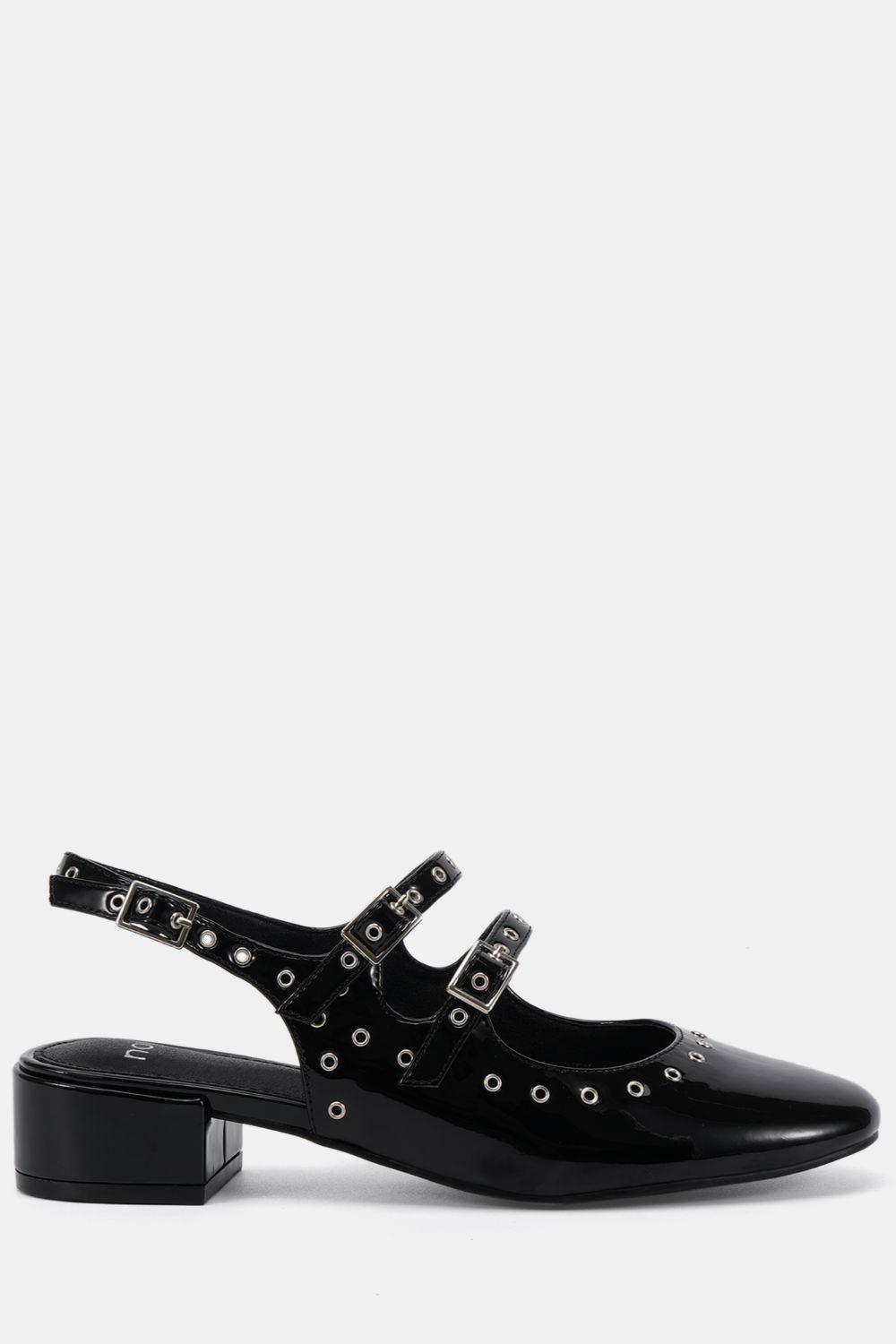 Courtny Eyelet Detail Mary Jane Low Heel Slingback by NOVO