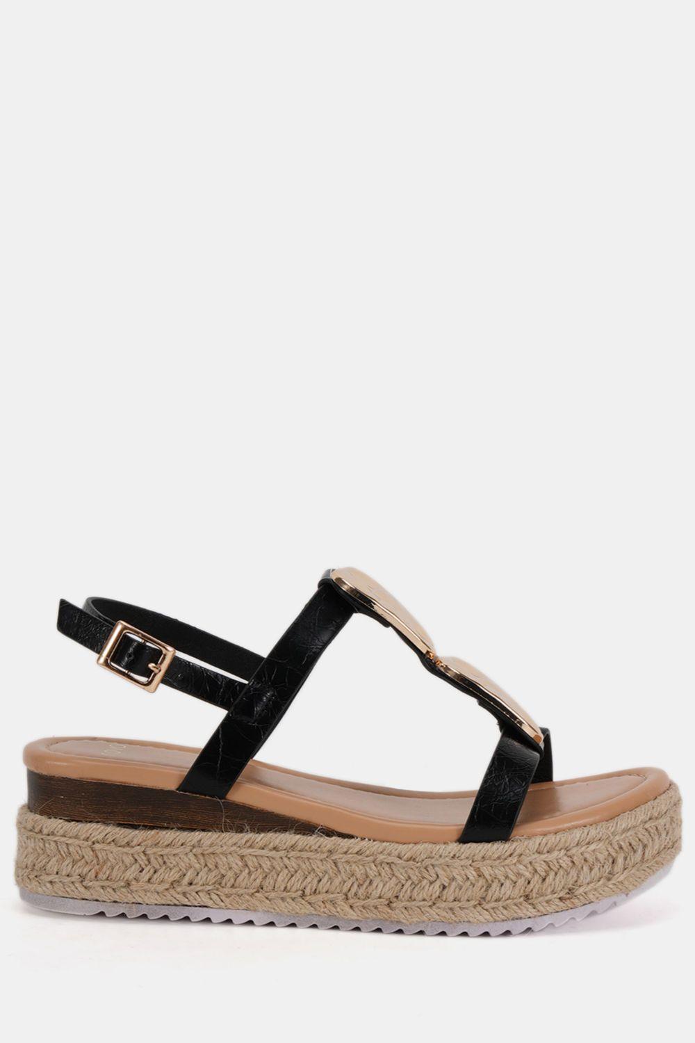 Saskia' Hardware Detail Espadrille Flatform Sandal by NOVO