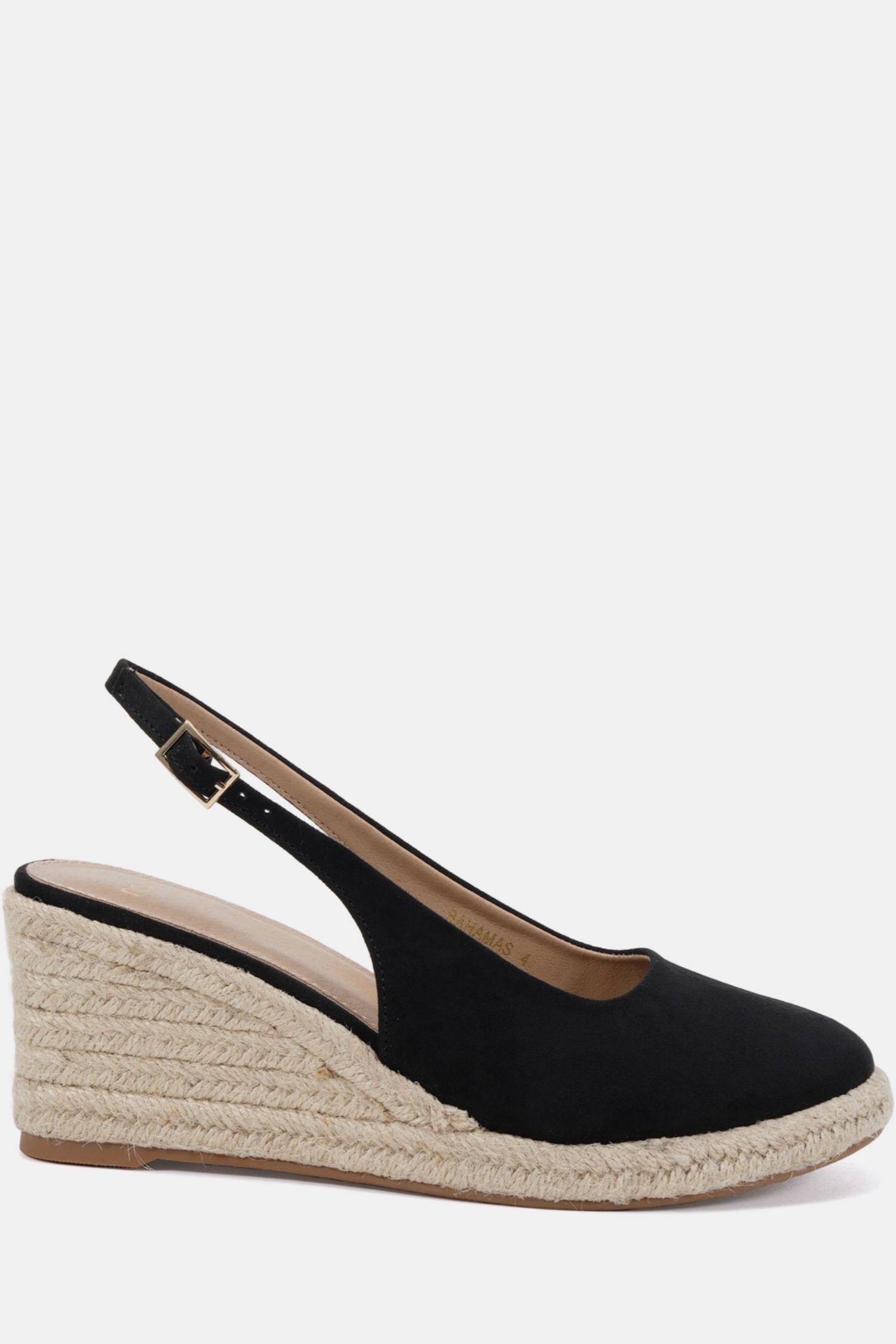 WIDE FIT BAHAMAS Closed Toe Slingback Mid Espadrille Wedge by NOVO