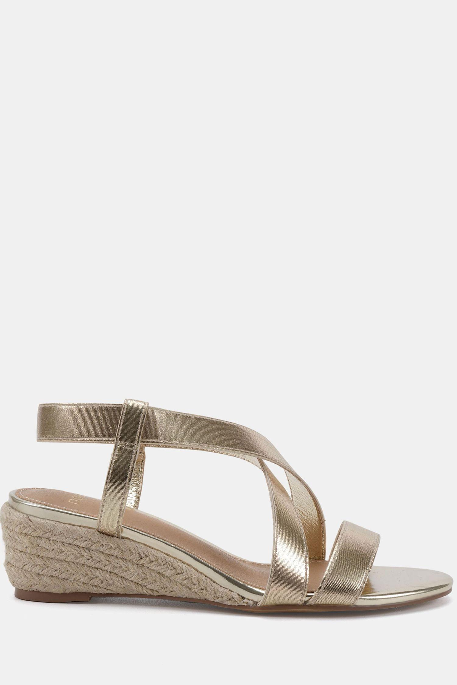 WIDE FIT BRODY Elastic Cross Front Low Wedge Sandal by NOVO