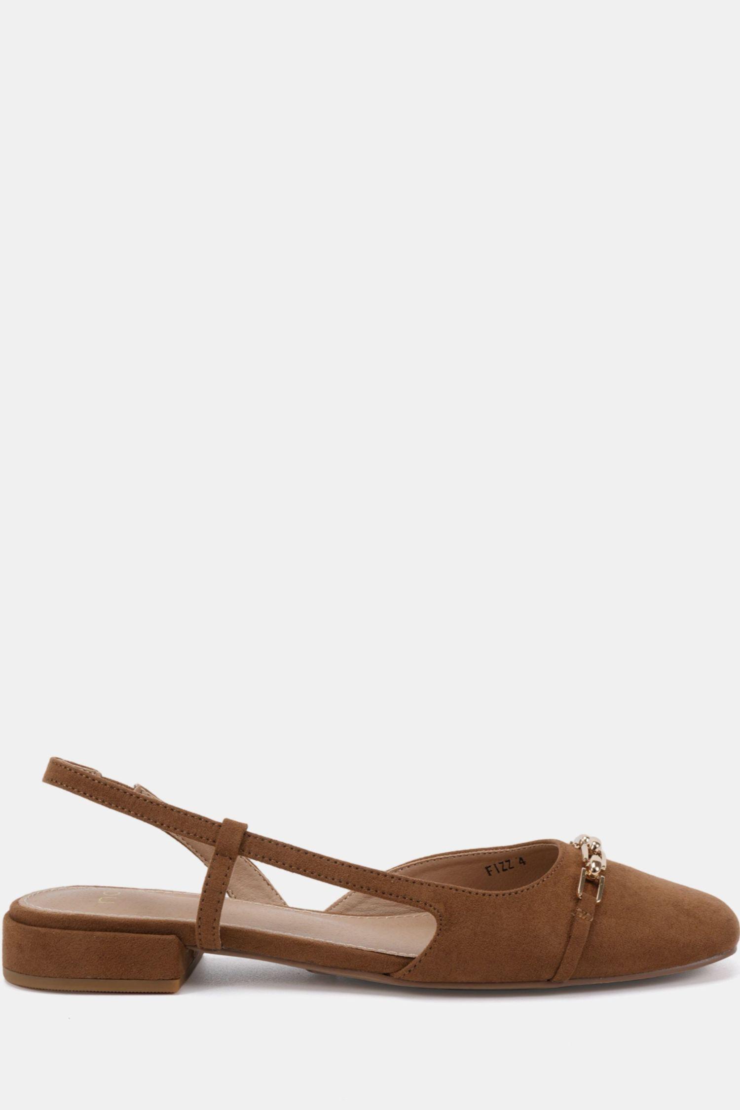 WIDE FIT FIZZ Chain Detail Slingback Flat Shoe by NOVO