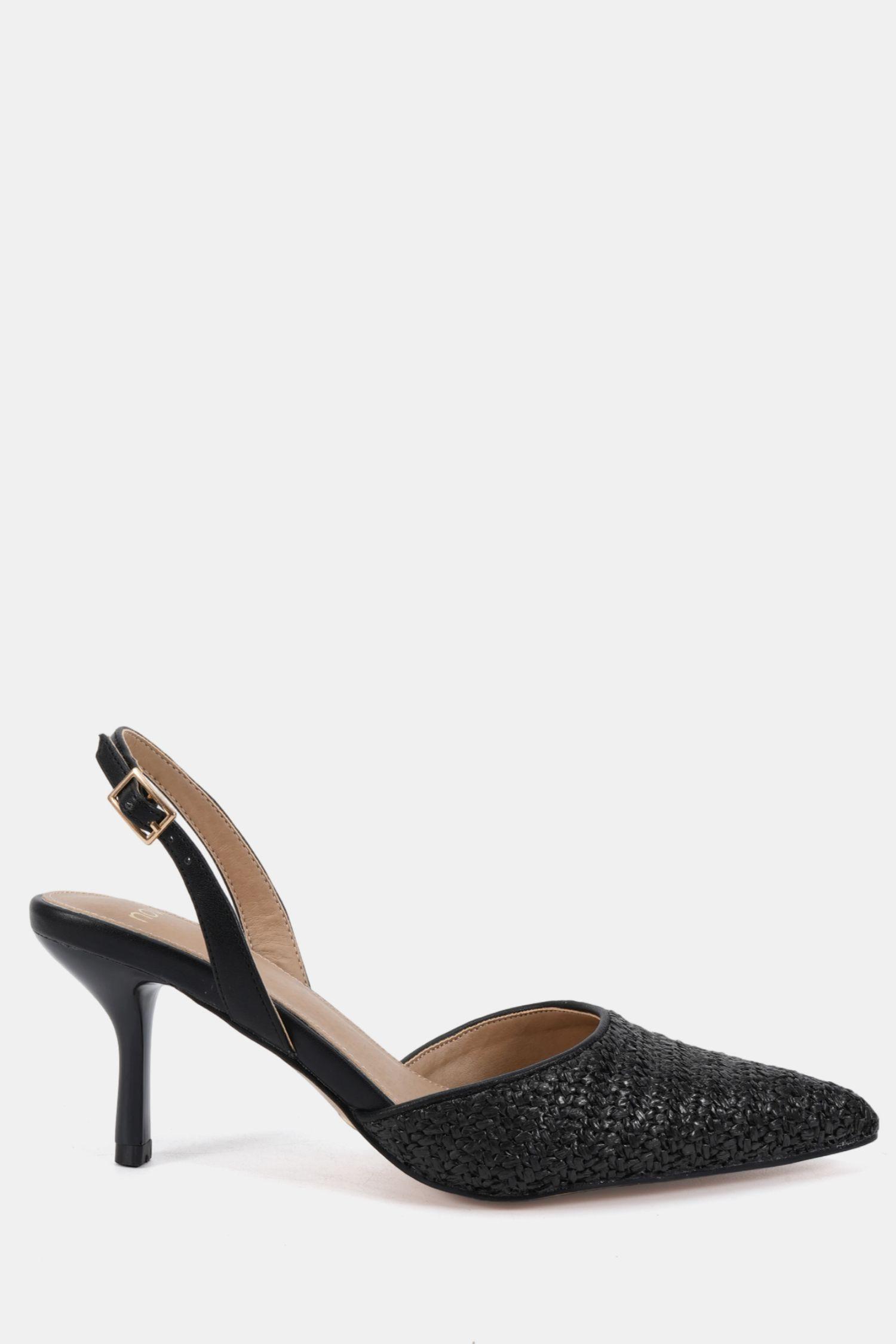 WIDE FIT HARRI Raffia Two Part Mid Point Court by NOVO