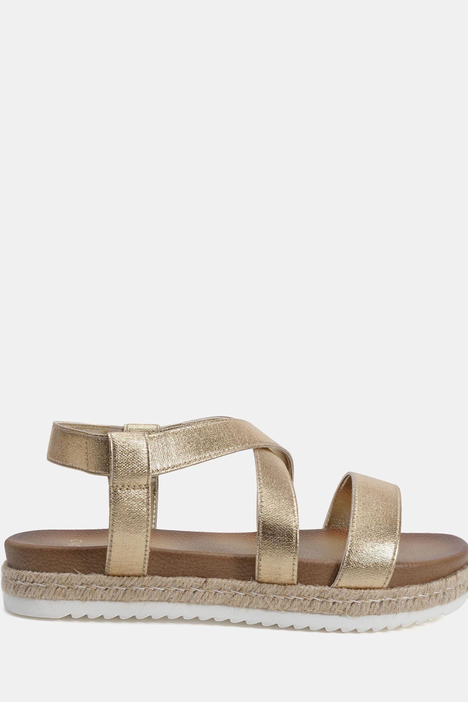 WIDE FIT TAMARA Elastic Cross Front Espadrille Flat Sandal by NOVO