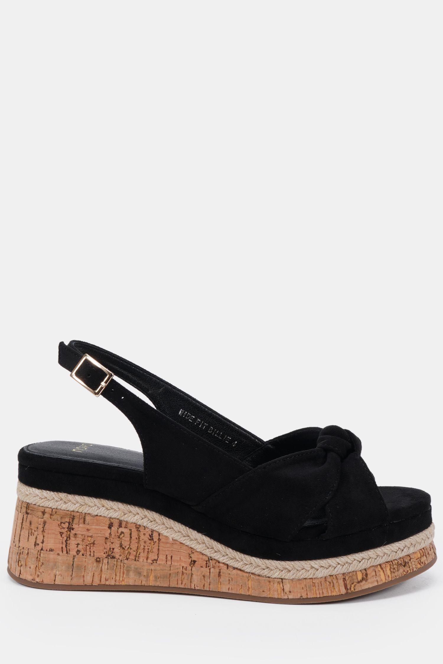Wide Fit Billie Mid Wedge Knot Slingback Sandal by NOVO